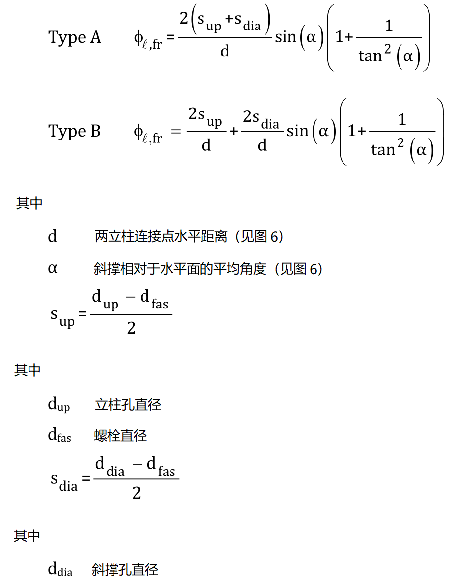 松動(dòng)角度Φl,fr計(jì)算公式